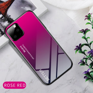 Gradient Tempered Glass Case For iPhone 11 Pro MAX