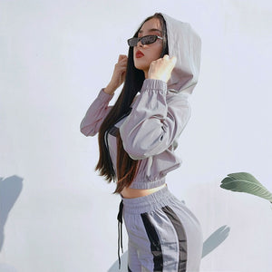 Reflective 2pcs Sports Sets Fashion